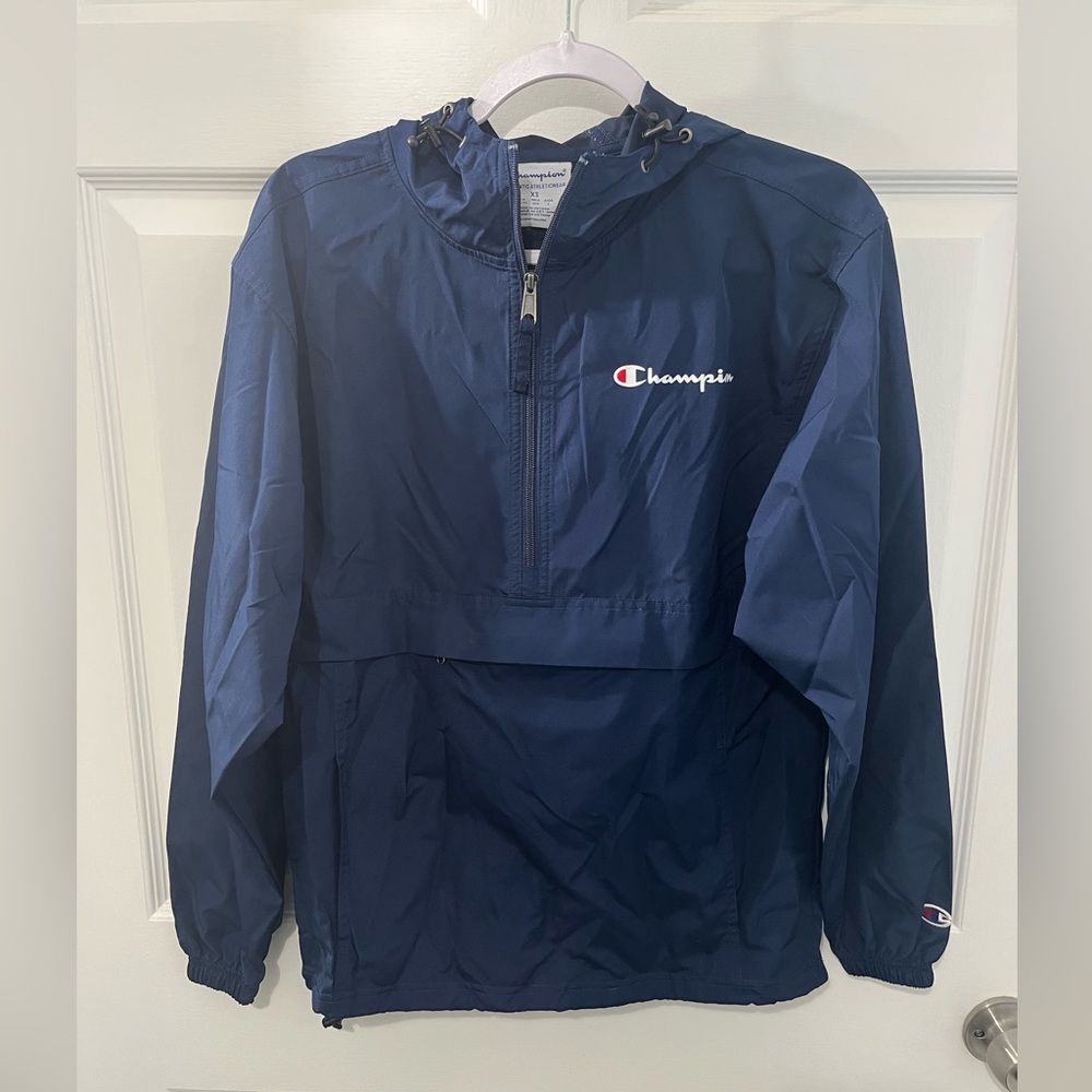 Navy Blue Quarter Zip Windbreaker